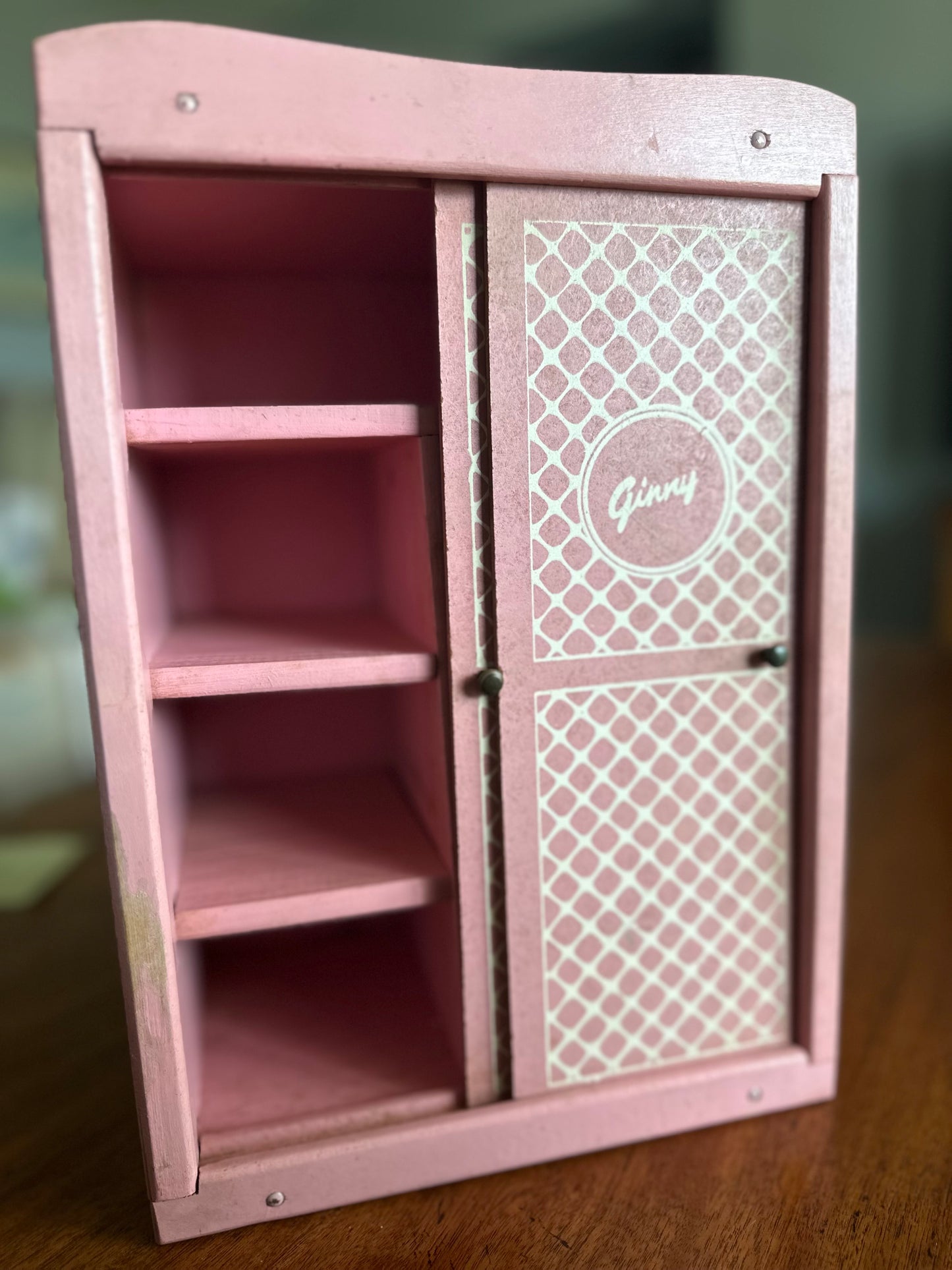 Vintage 1955 Original Vogue Ginny Doll Pink Wardrobe Closet