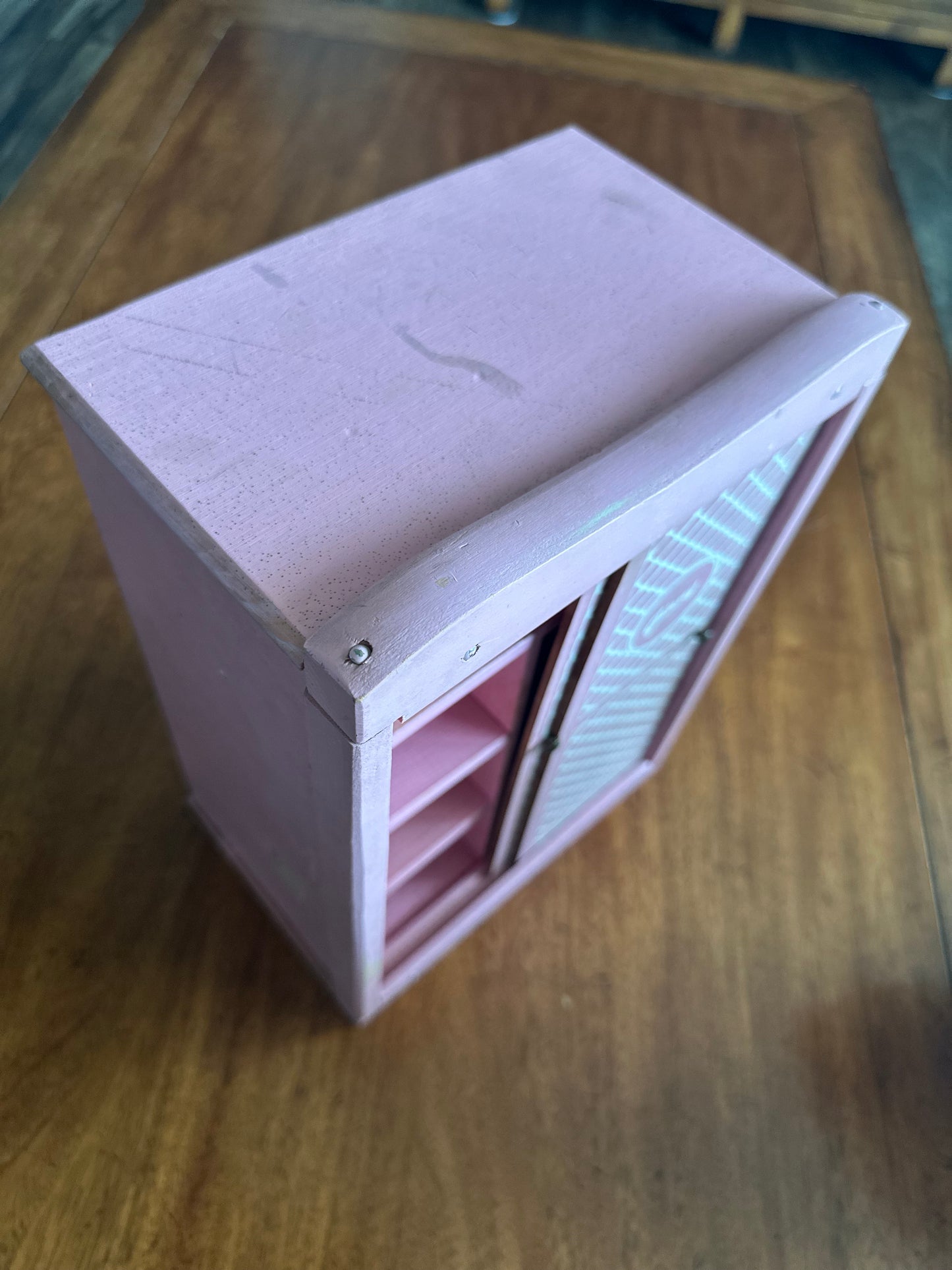 Vintage 1955 Original Vogue Ginny Doll Pink Wardrobe Closet