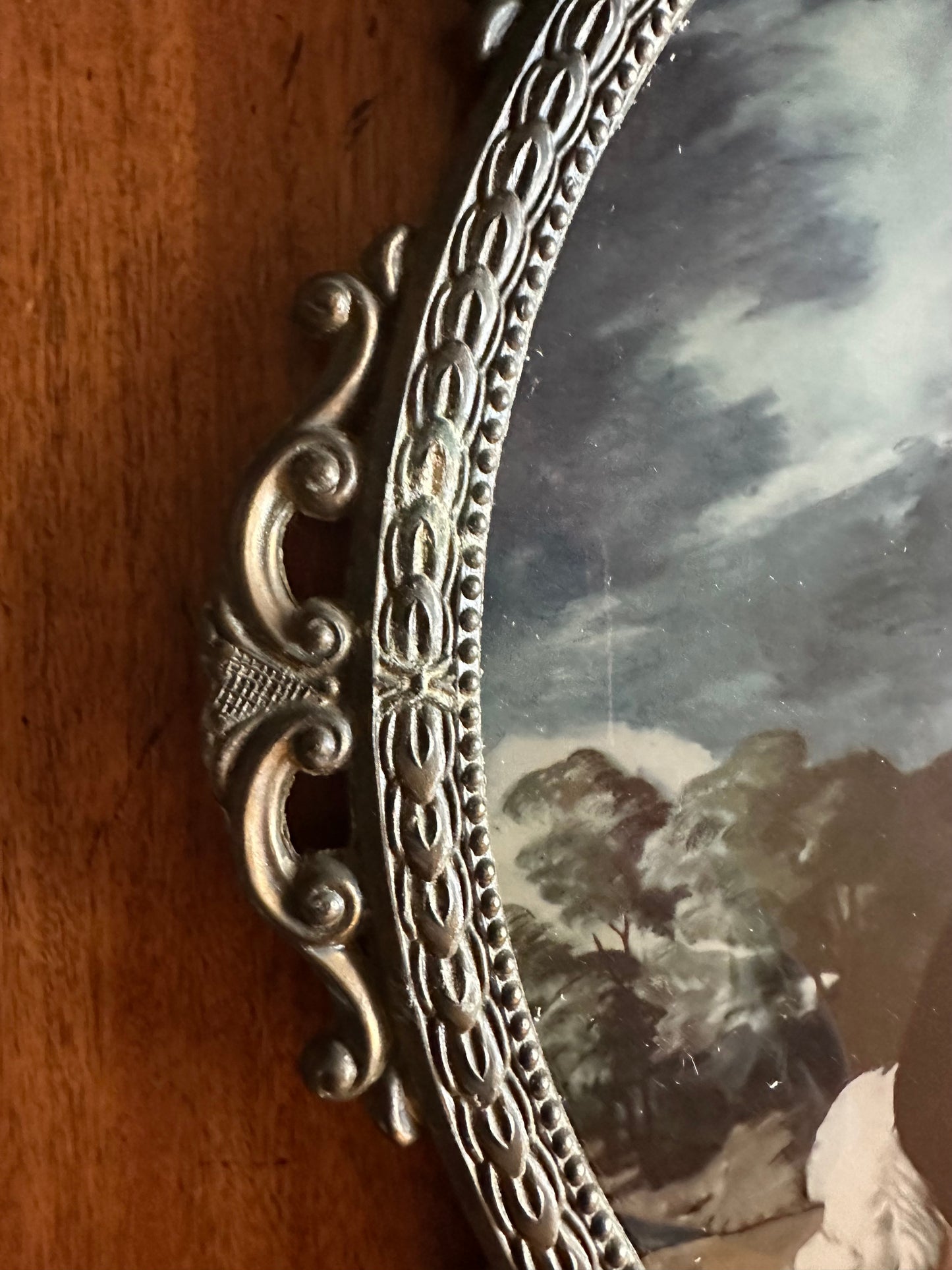 Share Antique Thomas Gainsborough The Blue Boy oval framed with curved glass