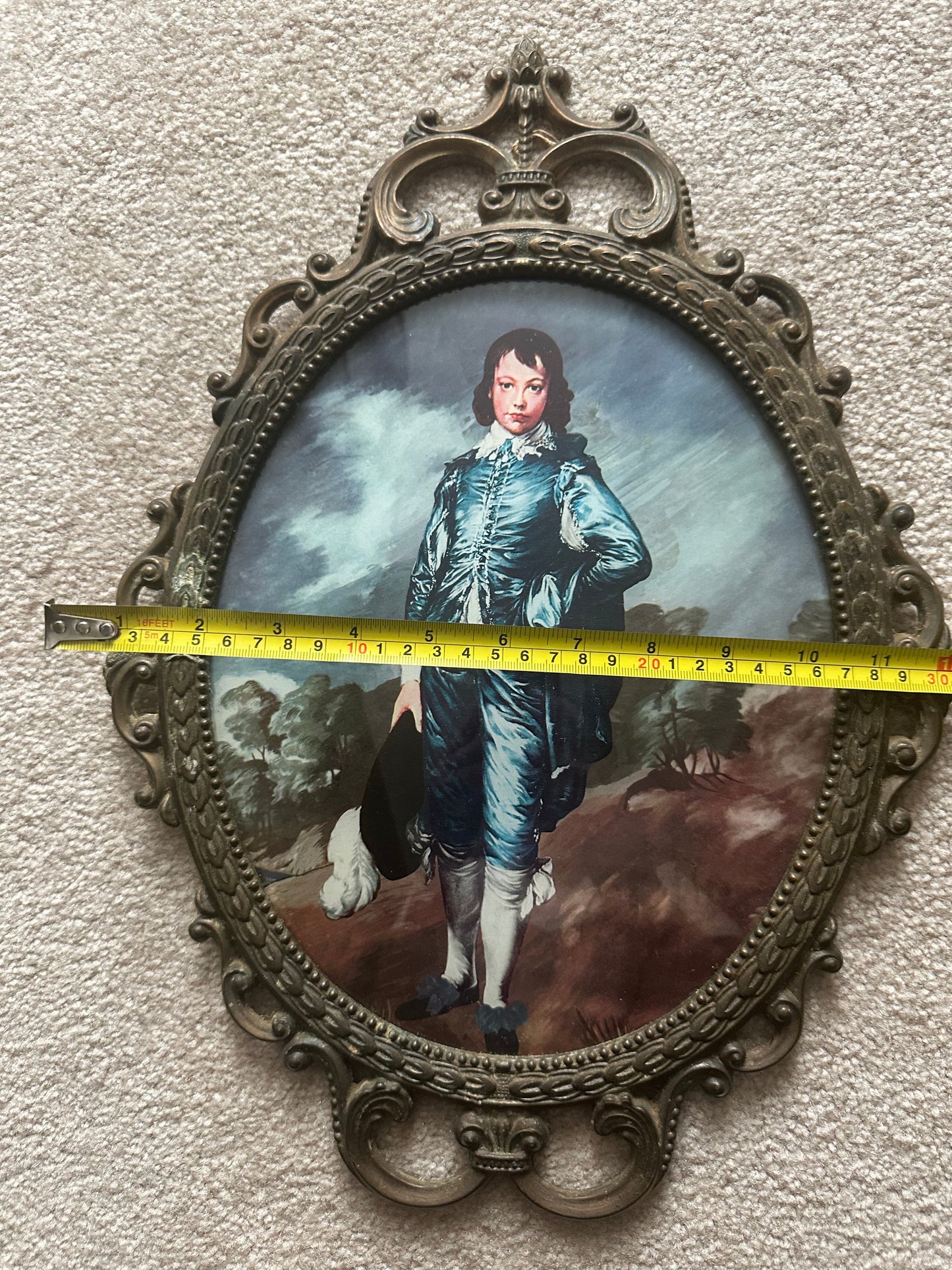 Share Antique Thomas Gainsborough The Blue Boy oval framed with curved glass