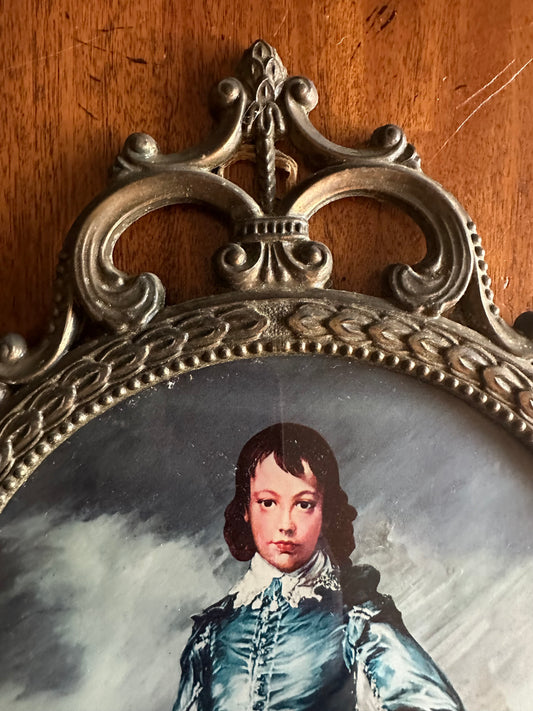 Share Antique Thomas Gainsborough The Blue Boy oval framed with curved glass